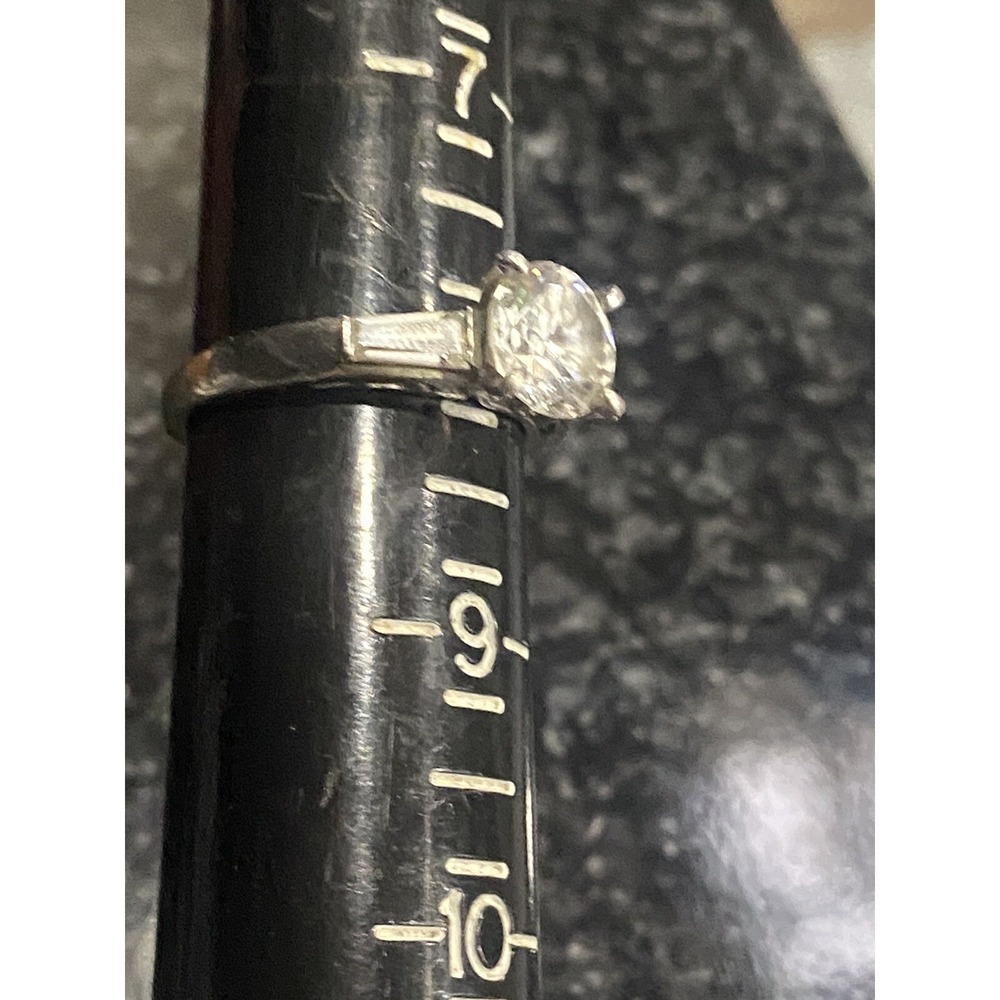 SIGNED NVDR STERLING SILVER AND CLEAR CZ ENGAGEMENT Size 8 RING #388 - Picture 3 of 6
